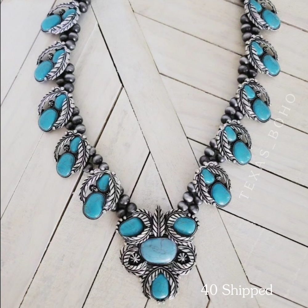 Faux Turquoise Necklace